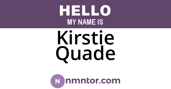 Kirstie Quade