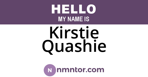 Kirstie Quashie