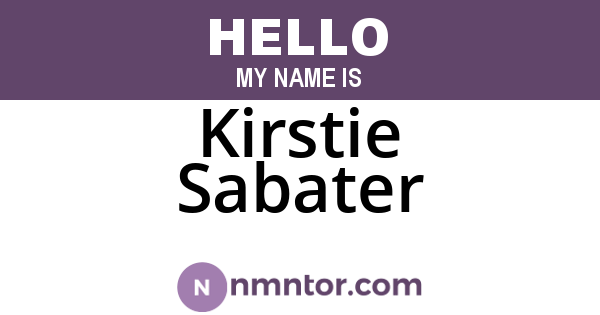 Kirstie Sabater