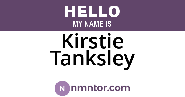 Kirstie Tanksley