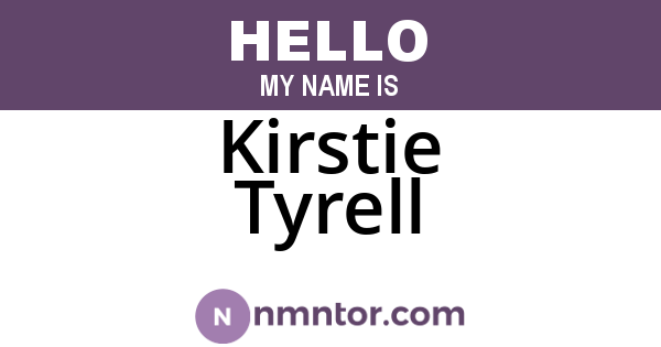 Kirstie Tyrell