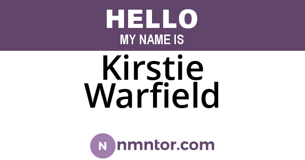 Kirstie Warfield