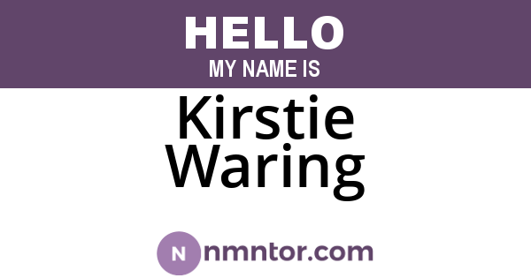 Kirstie Waring