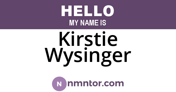 Kirstie Wysinger