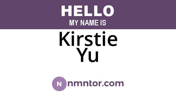 Kirstie Yu
