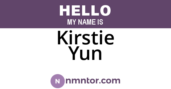 Kirstie Yun