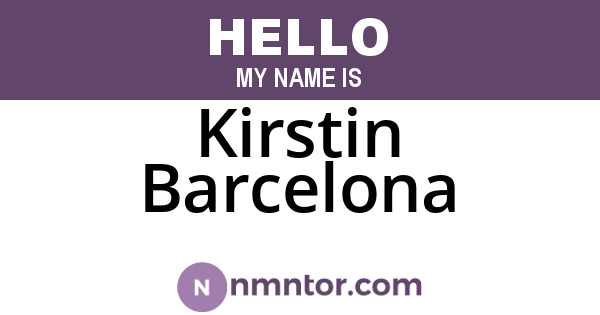 Kirstin Barcelona