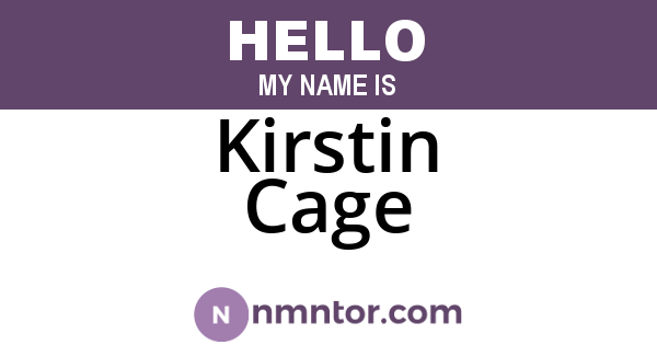 Kirstin Cage