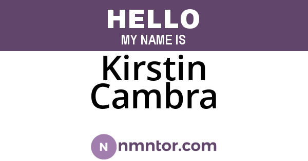 Kirstin Cambra