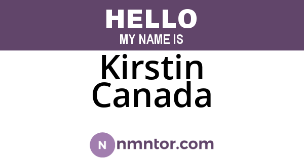 Kirstin Canada