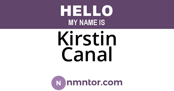 Kirstin Canal