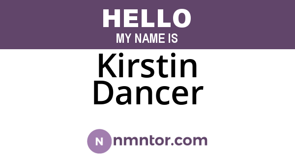 Kirstin Dancer