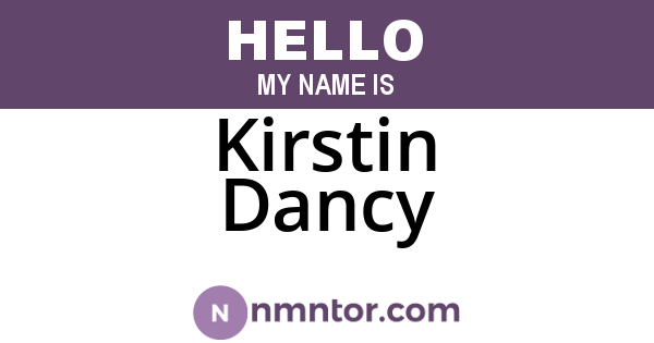 Kirstin Dancy