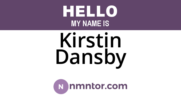 Kirstin Dansby