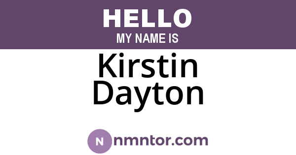 Kirstin Dayton