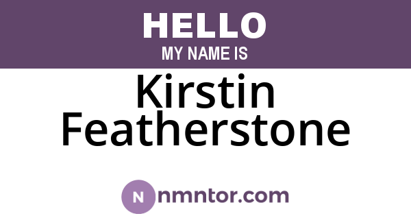 Kirstin Featherstone