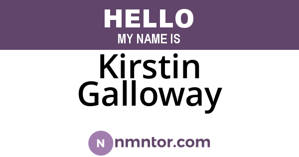 Kirstin Galloway