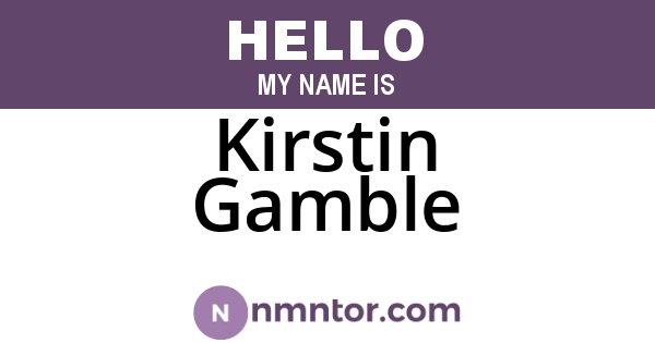 Kirstin Gamble