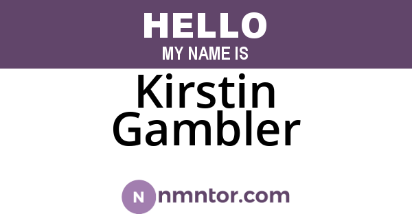 Kirstin Gambler