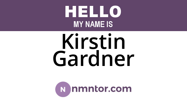 Kirstin Gardner