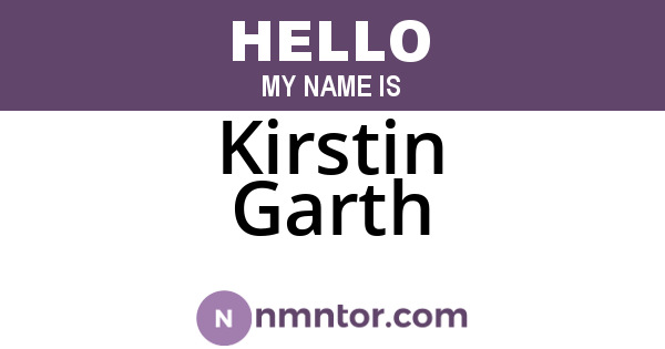 Kirstin Garth