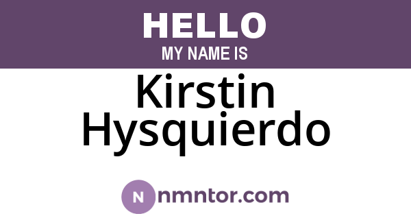 Kirstin Hysquierdo