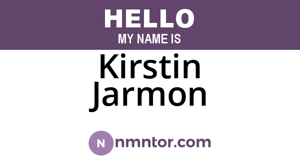 Kirstin Jarmon
