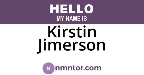 Kirstin Jimerson