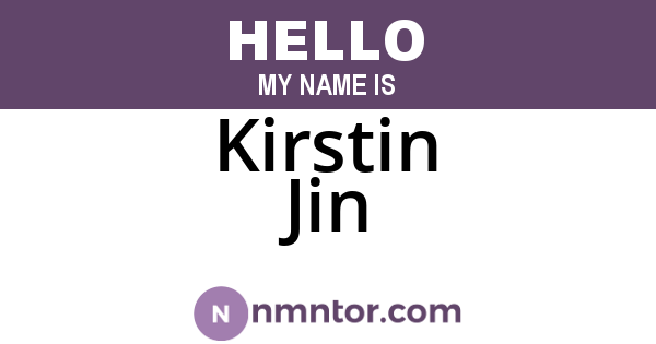 Kirstin Jin