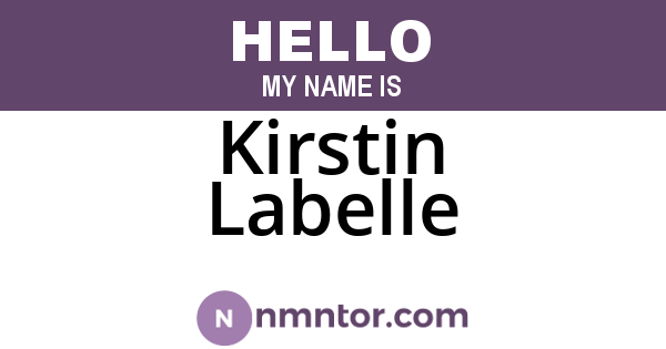 Kirstin Labelle