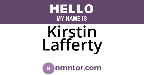 Kirstin Lafferty