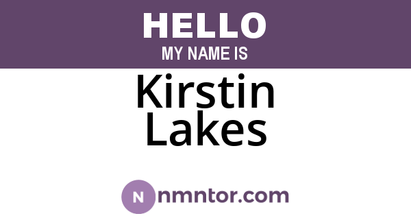 Kirstin Lakes