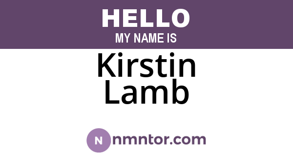 Kirstin Lamb