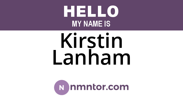 Kirstin Lanham