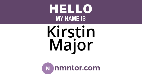Kirstin Major