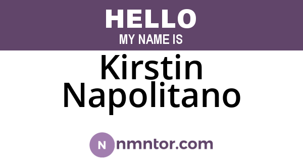 Kirstin Napolitano