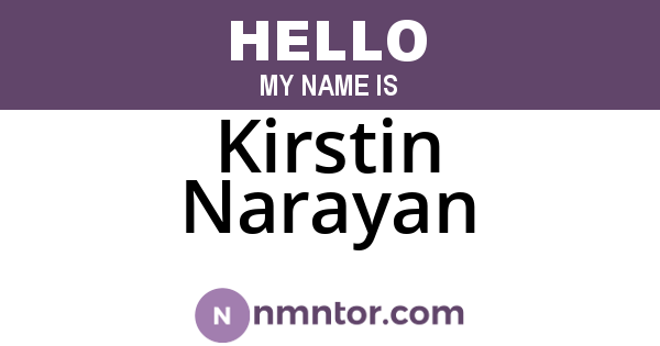 Kirstin Narayan