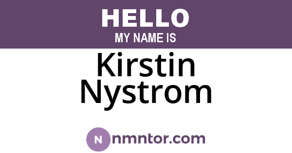 Kirstin Nystrom