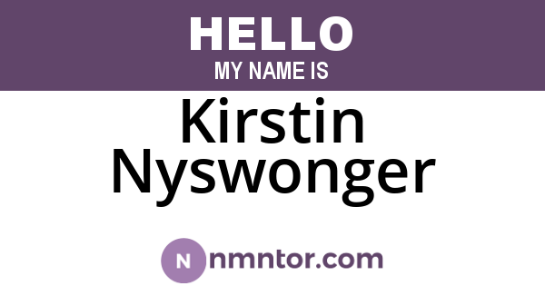 Kirstin Nyswonger
