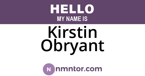Kirstin Obryant