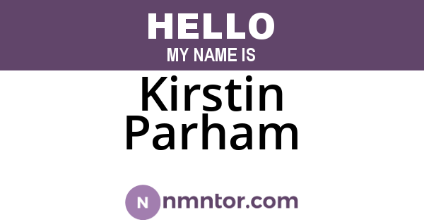 Kirstin Parham