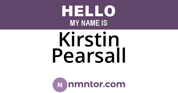 Kirstin Pearsall