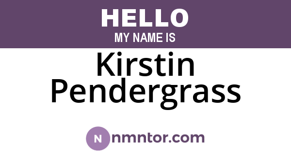 Kirstin Pendergrass