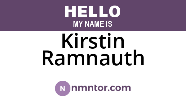 Kirstin Ramnauth