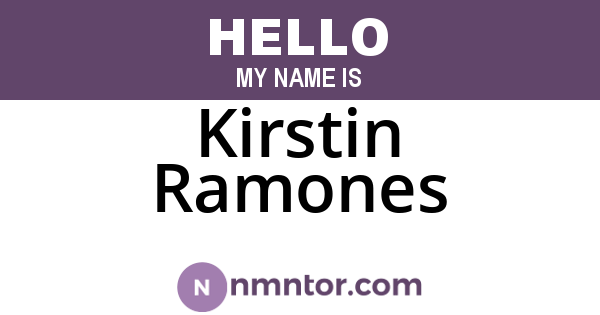 Kirstin Ramones