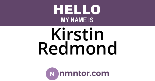 Kirstin Redmond