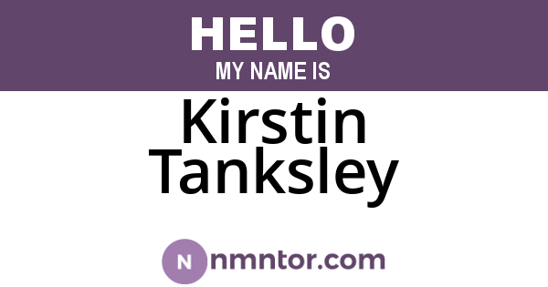 Kirstin Tanksley