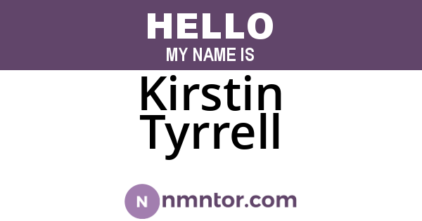 Kirstin Tyrrell