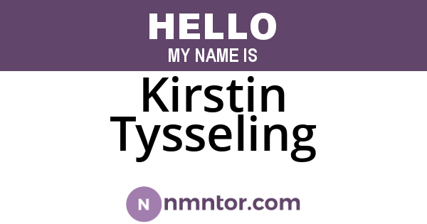Kirstin Tysseling
