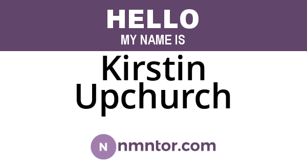 Kirstin Upchurch